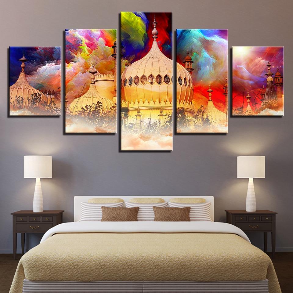Retro Building Color Cloud – Nature Canvas Wall Art