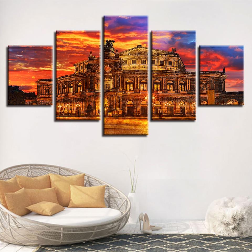 Retro Buildings 3 – Nature Canvas Wall Art