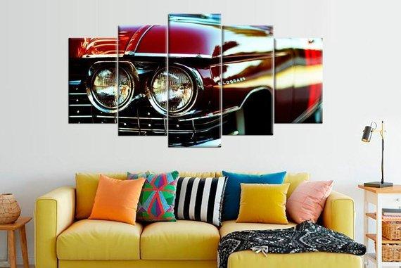 Retro Car Cadillac Automotive Canvas Wall Art