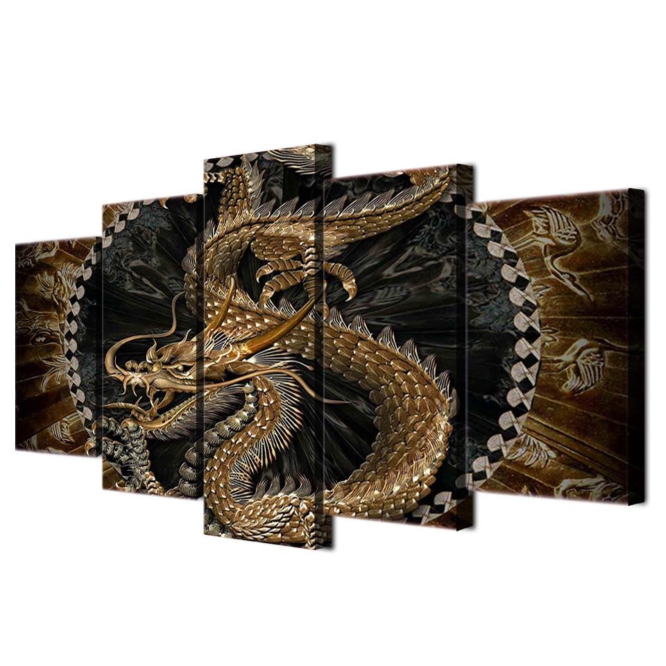 Retro Chinese Dragon – Anime Canvas Wall Art