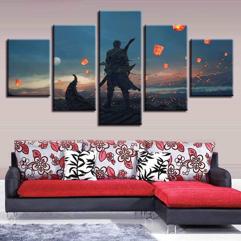 Retro Chivalrous Man And Sky – Abstract Canvas Wall Art