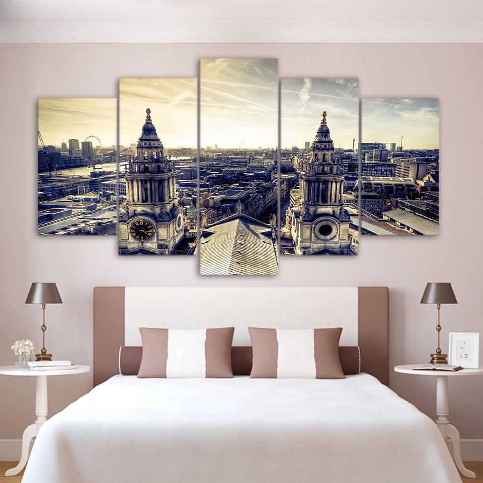 Retro Cityscape – Nature Canvas Wall Art