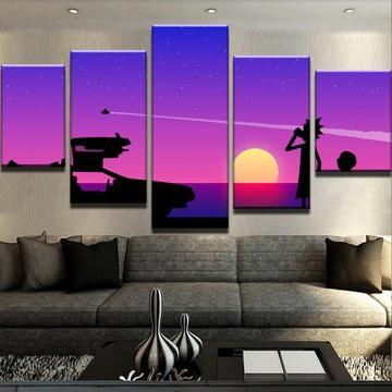 Rick And Morty “Back To The Future” – Cartoon Canvas Wall Art