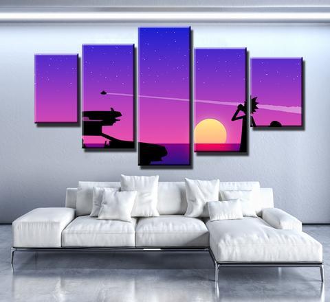 Rick And Morty Deleroean – Cartoon Canvas Wall Art