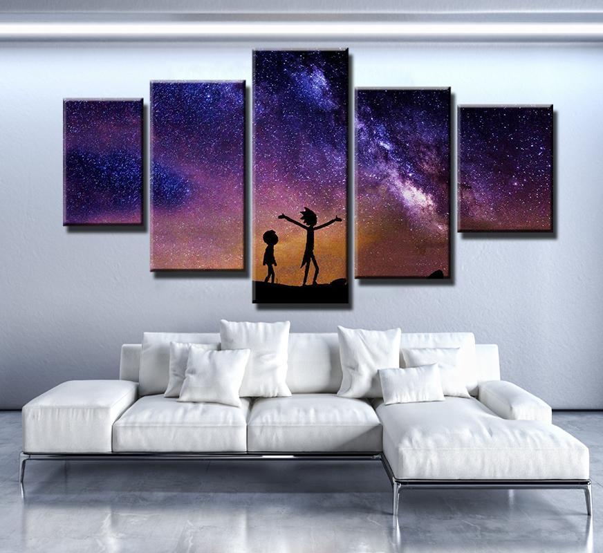 Rick And Morty Galaxy 1 – Cartoon Canvas Wall Art