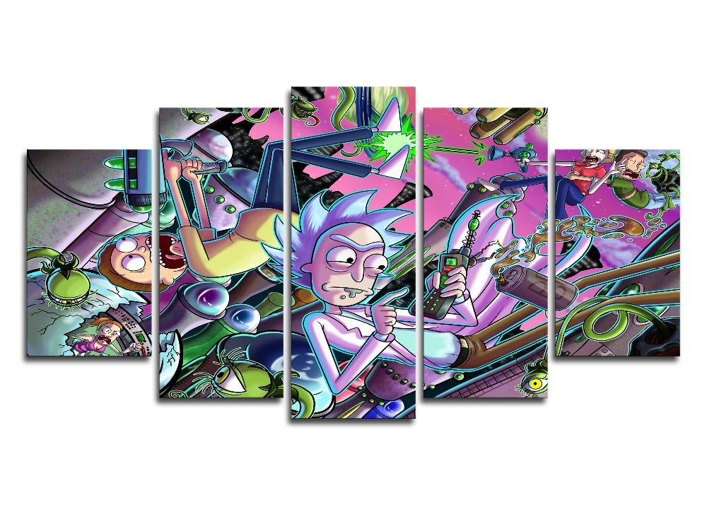 Rick And Morty In Chaos – Cartoon Canvas Wall Art