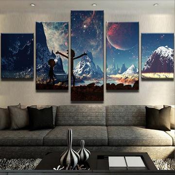 Rick And Morty Intergalactic Moon – Cartoon Canvas Wall Art
