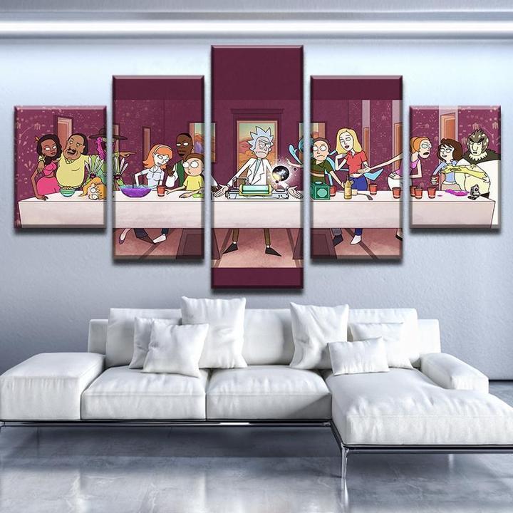 Rick And Morty: Rick’s Last Supper Cartoon Canvas Wall Art