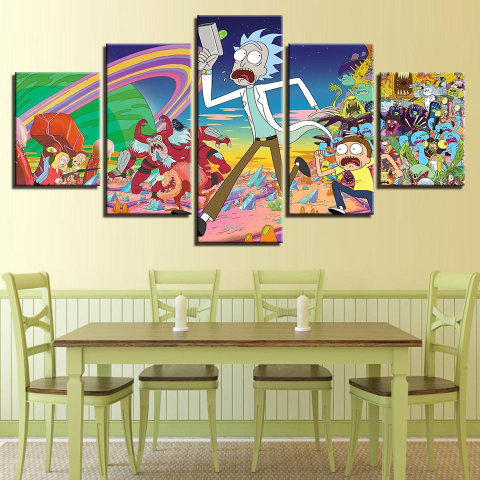 Rick And Morty Running Man – Cartoon Canvas Wall Art