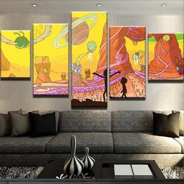Rick And Morty Space Cartoon Animation – Cartoon Canvas Wall Art