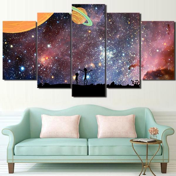 Rick And Morty Stars Universe Sky – Anime And Space Canvas Wall Art