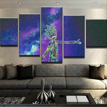 Rick Sanchez From Rick And Morty:Trippy Galactic – Cartoon Canvas Wall Art