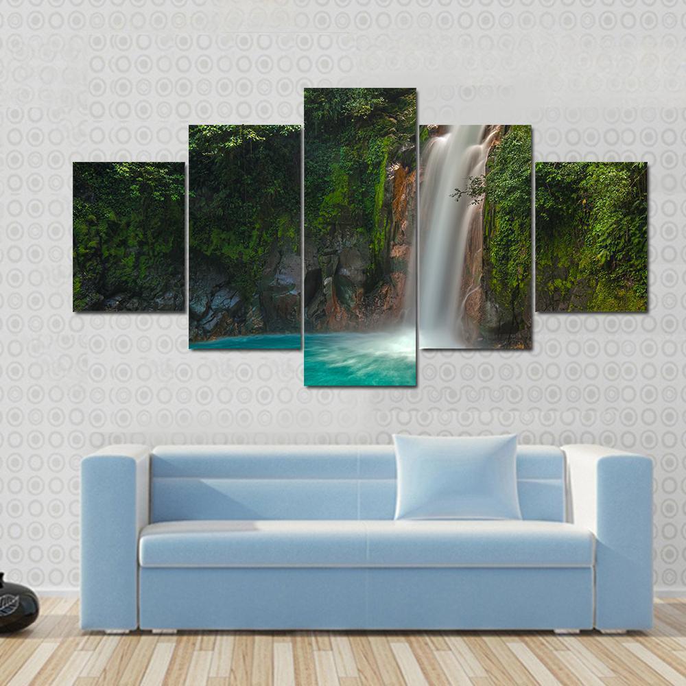 Rio Celeste Waterfall In Costa Rica – Nature Canvas Wall Art