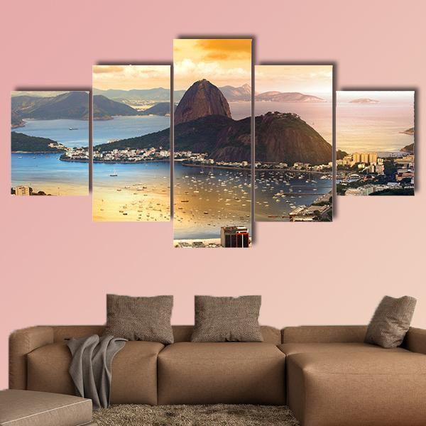 Rio De Janeiro At Brazil In Twilight – Nature Canvas Wall Art