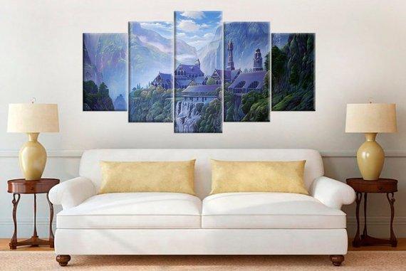 Rivendell Large Lord Of The Ring Movie Canvas Wall Art