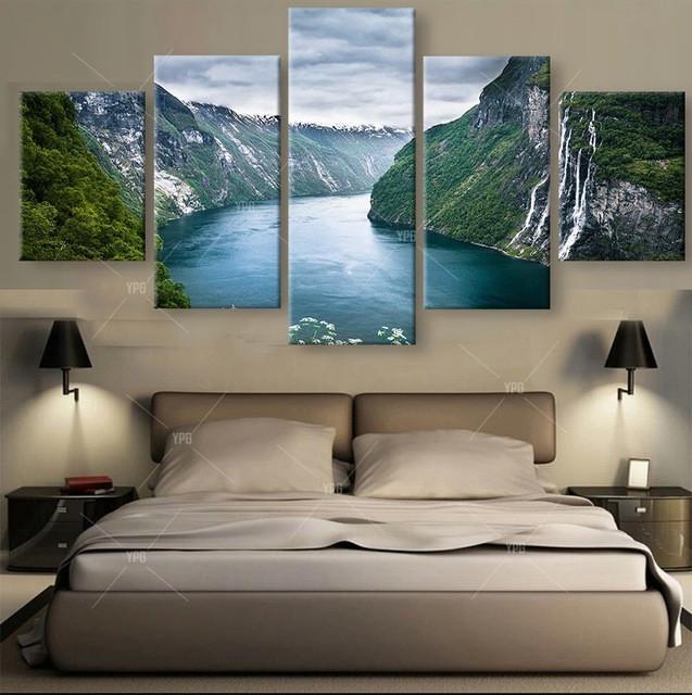 River And Canyon Home Decor Nature Canvas Wall Art