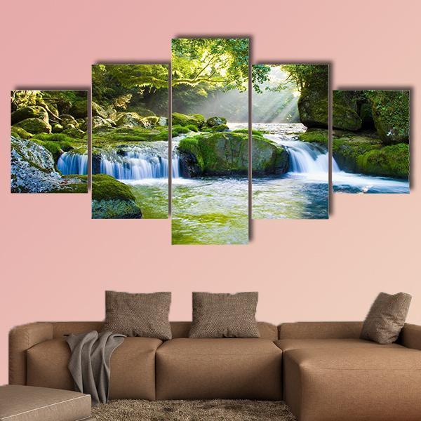 River And Shaft Beam Of Light – Nature Canvas Wall Art