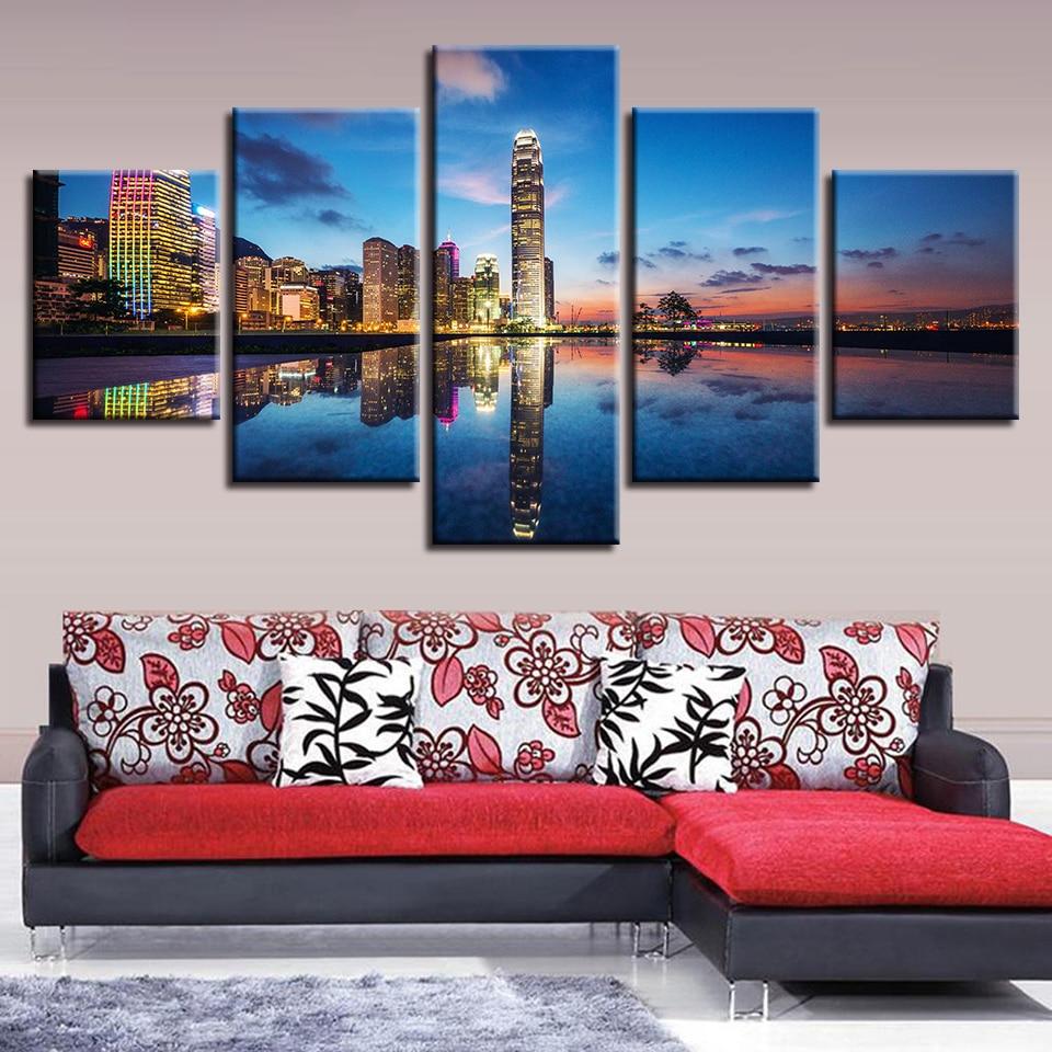 River City Buildings – Nature Canvas Wall Art