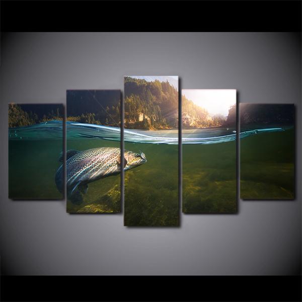 River Fish Fishing River Creek – Fishing Canvas Wall Art