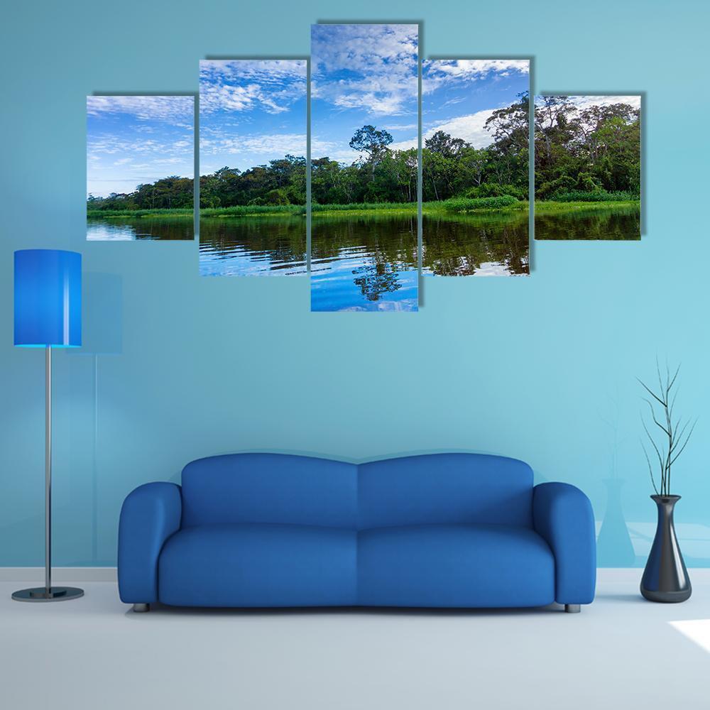 River In The Amazon Rain Forest – Nature Canvas Wall Art