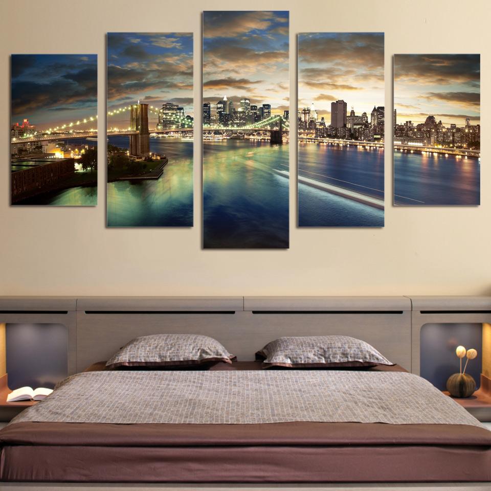 River Prosperous City – Nature Canvas Wall Art