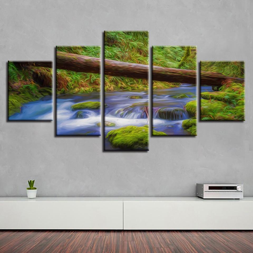 River Stream Flowing Water – Nature Canvas Wall Art