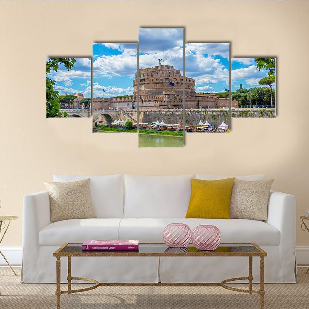 River Tiber And Castel Sant Angelo – Religion Canvas Wall Art