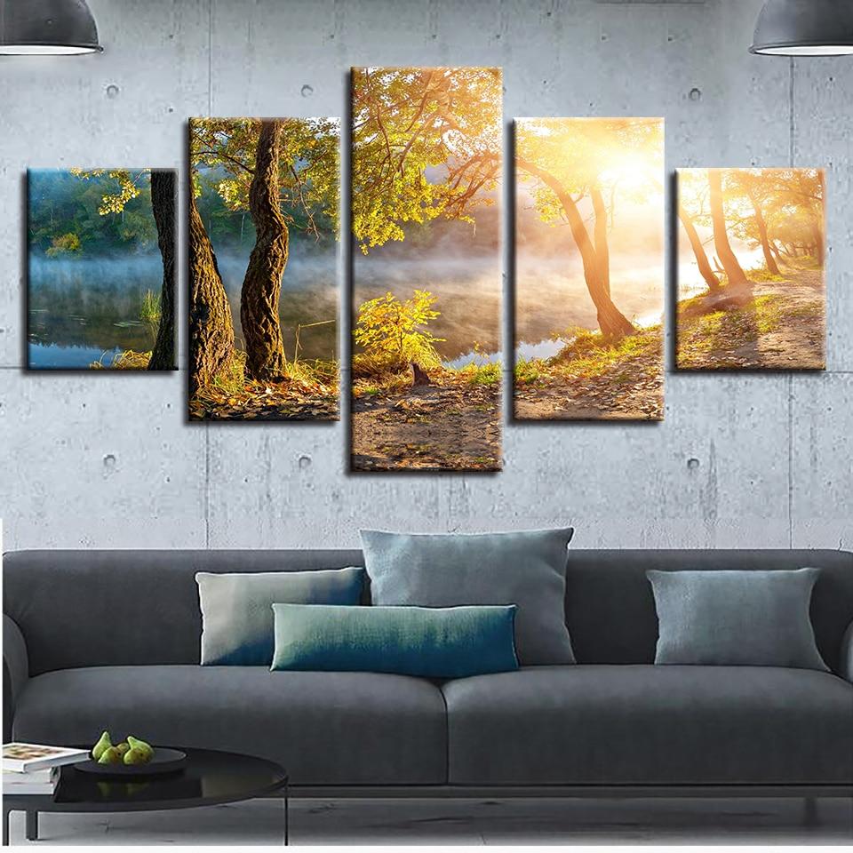 River Tree Sunshine – Nature Canvas Wall Art