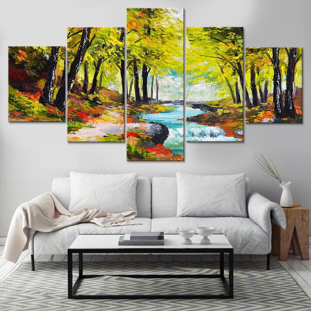 Rivers And Woods – Abstract Canvas Wall Art