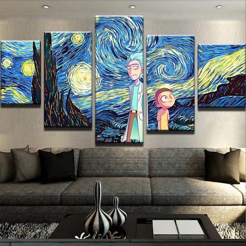 R&Amp;M Starry Night – Cartoon Canvas Wall Art