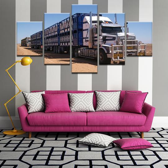 Road Train In The Australian Outback – Automative Canvas Wall Art