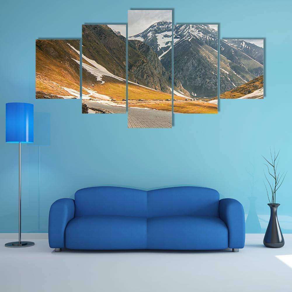 Roads Winding Up Towards High Himalayan Mountain – Nature Canvas Wall Art
