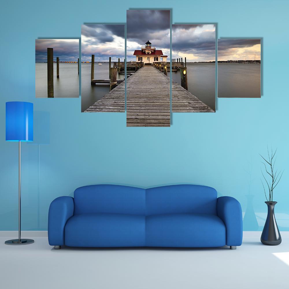 Roanoke Marshes Lighthouse – Nature Canvas Wall Art