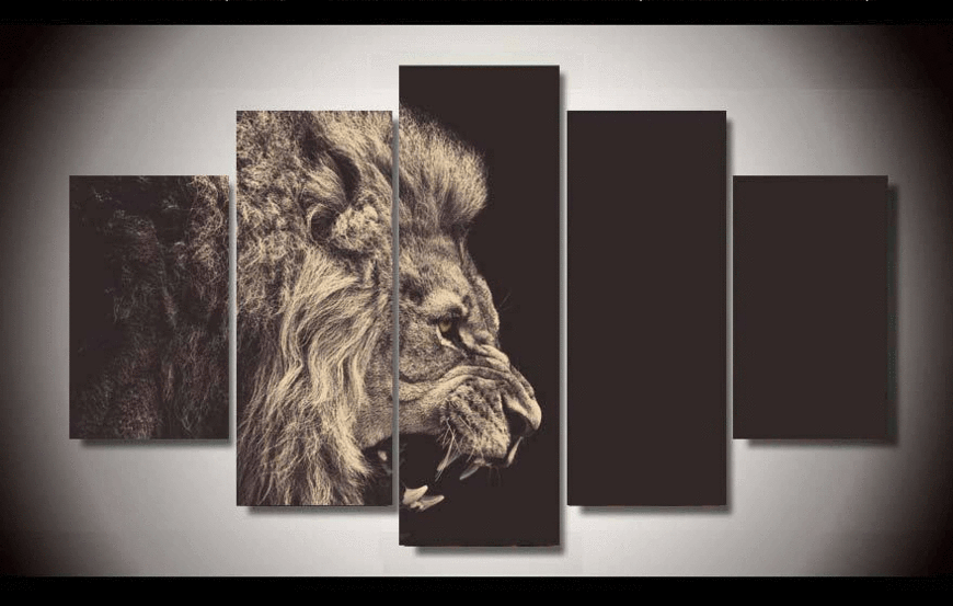 Roaring Lion – Animal Canvas Wall Art