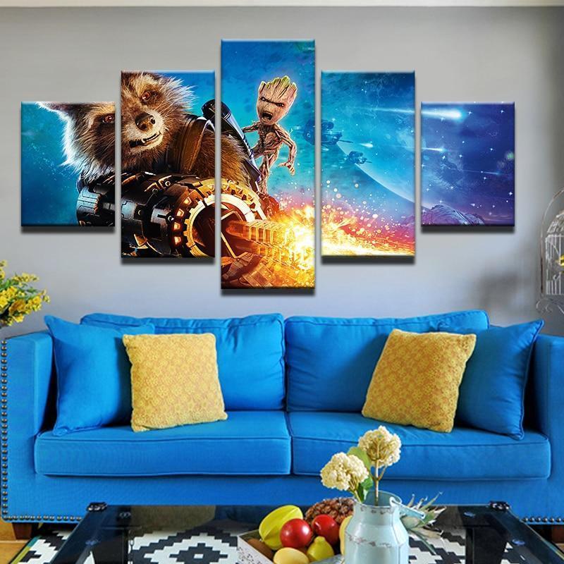 Rocket Raccoon And Groot Movie – Canvas Wall Art