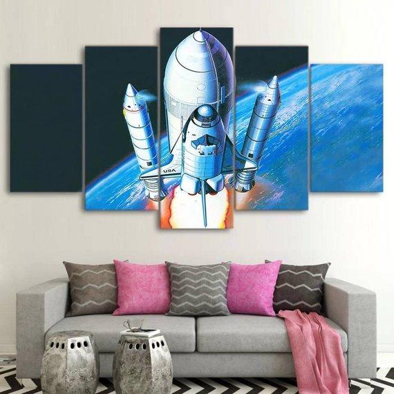 Rocketship Spaceship – Space Canvas Wall Art