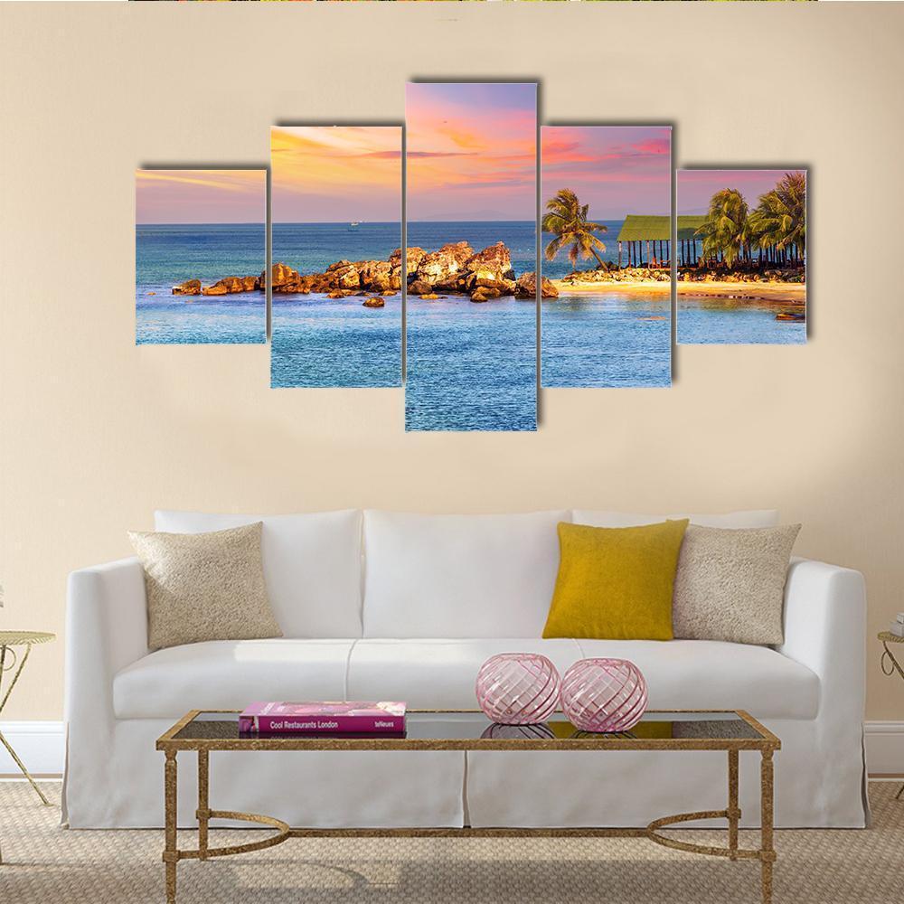 Rocky Beaches On Tropical Sea – Nature Canvas Wall Art