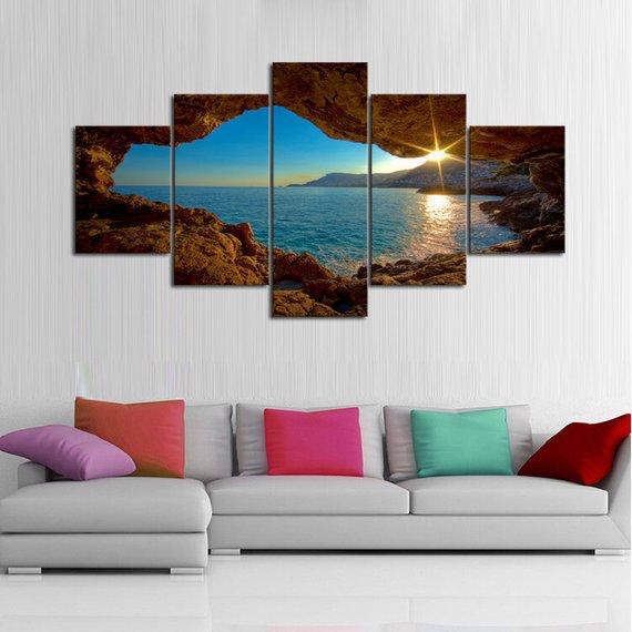 Rocky Cove Sunrise – Nature Canvas Wall Art