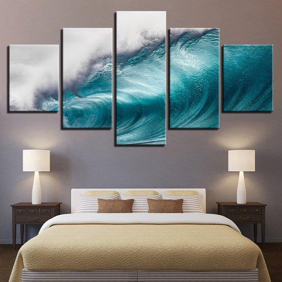 Rolling Waves Ocean Sea Wave Seascape Landscape – Nature Canvas Wall Art