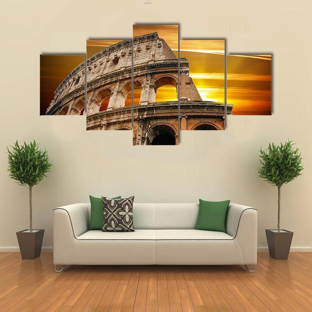 Roman Colosseum At Sunrise – Nature Canvas Wall Art