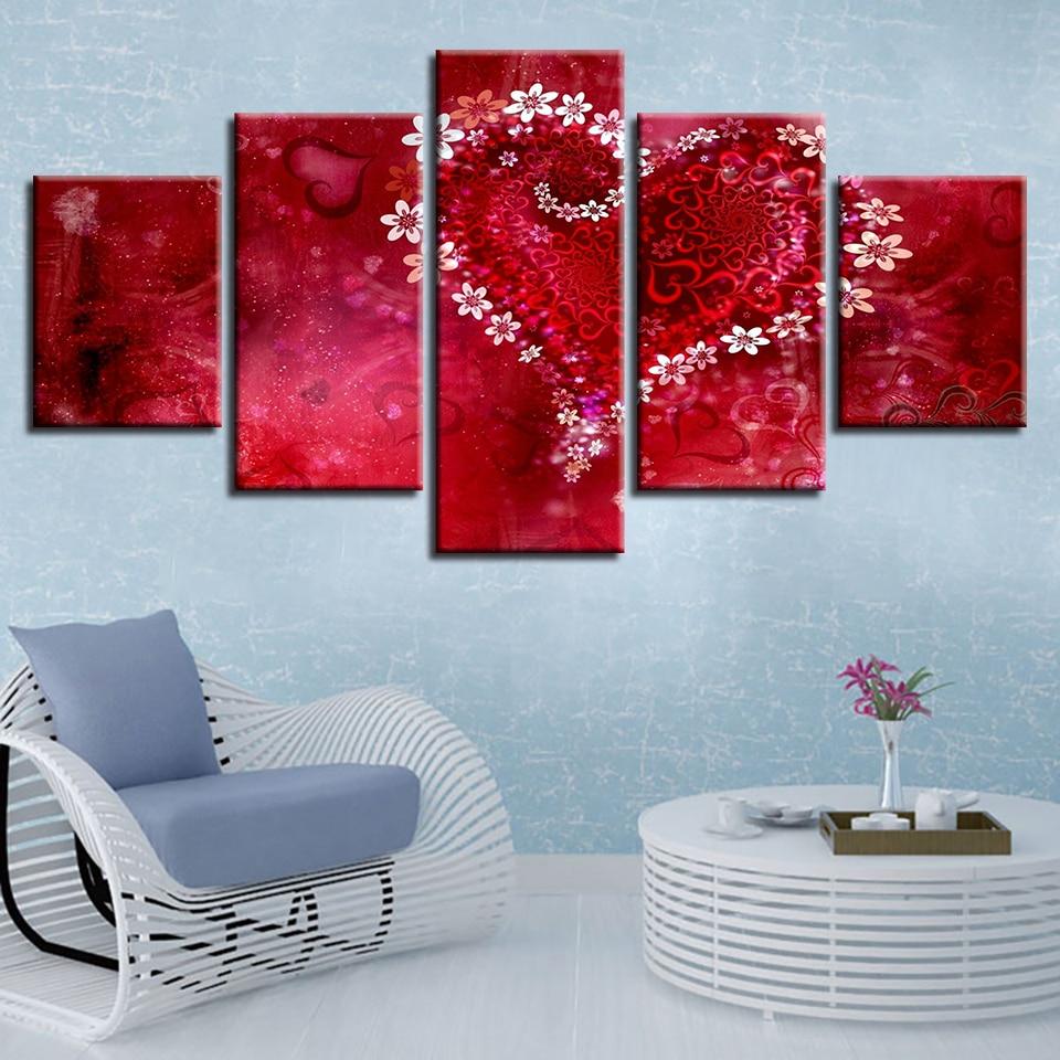 Romantic Red Heart – Abstract Canvas Wall Art