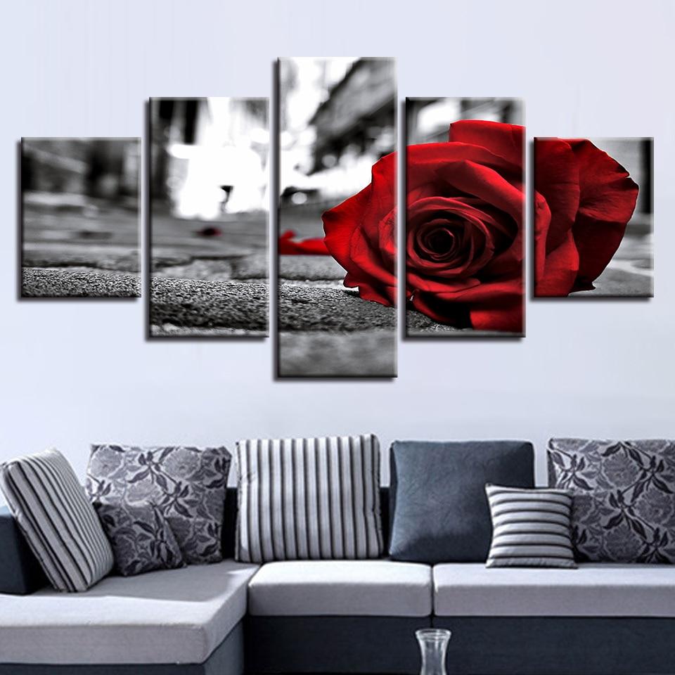 Romantic Red Rose Flowers – Nature Canvas Wall Art