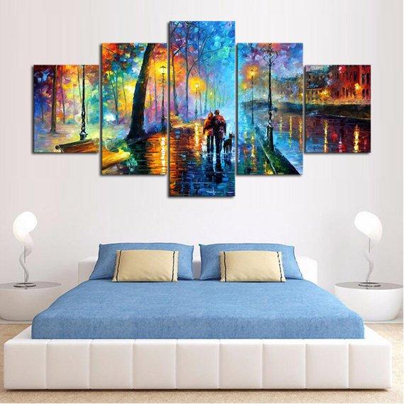 Romantic River Walk – Abstract Canvas Wall Art