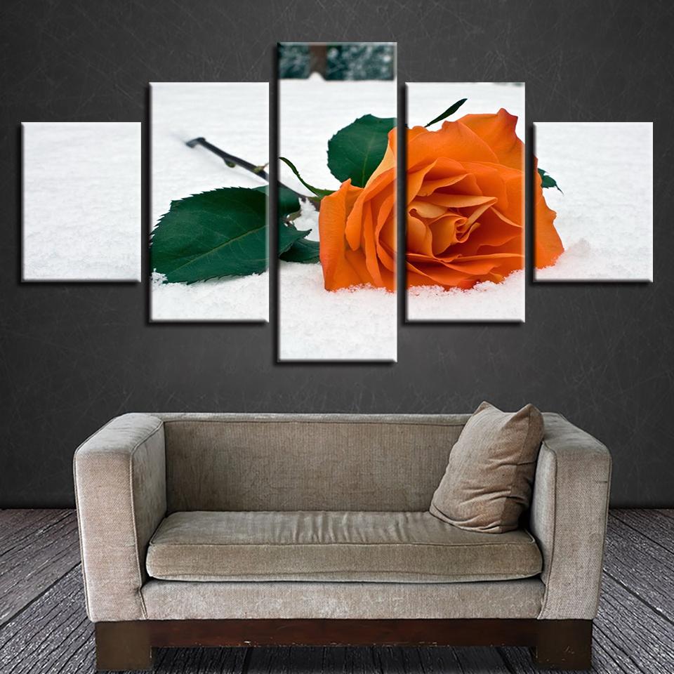 Rose Orange Flowers – Nature Canvas Wall Art