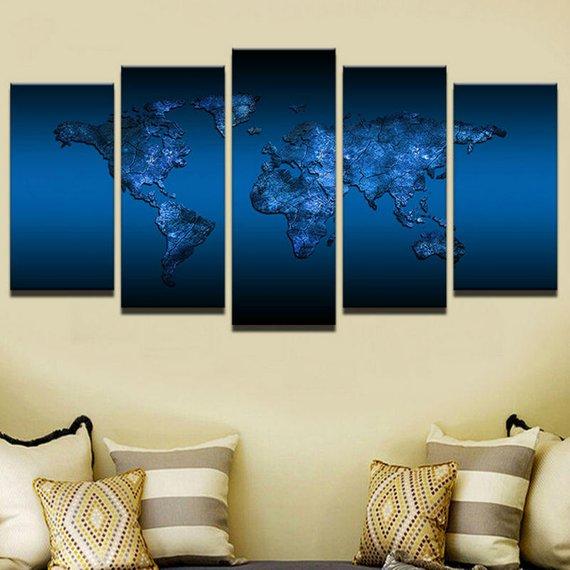 Royal Blue World – Abstract Canvas Wall Art