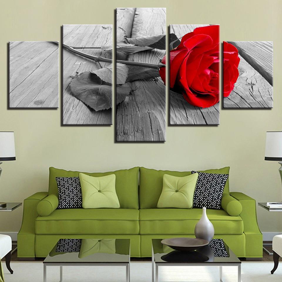 Rrose Flower Wood Board – Nature Canvas Wall Art