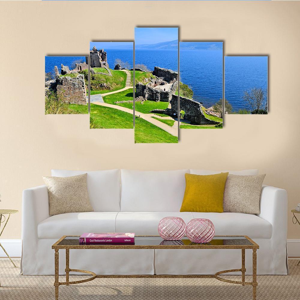 Ruins Of Urquhart Castle Along Loch Ness – Nature Canvas Wall Art