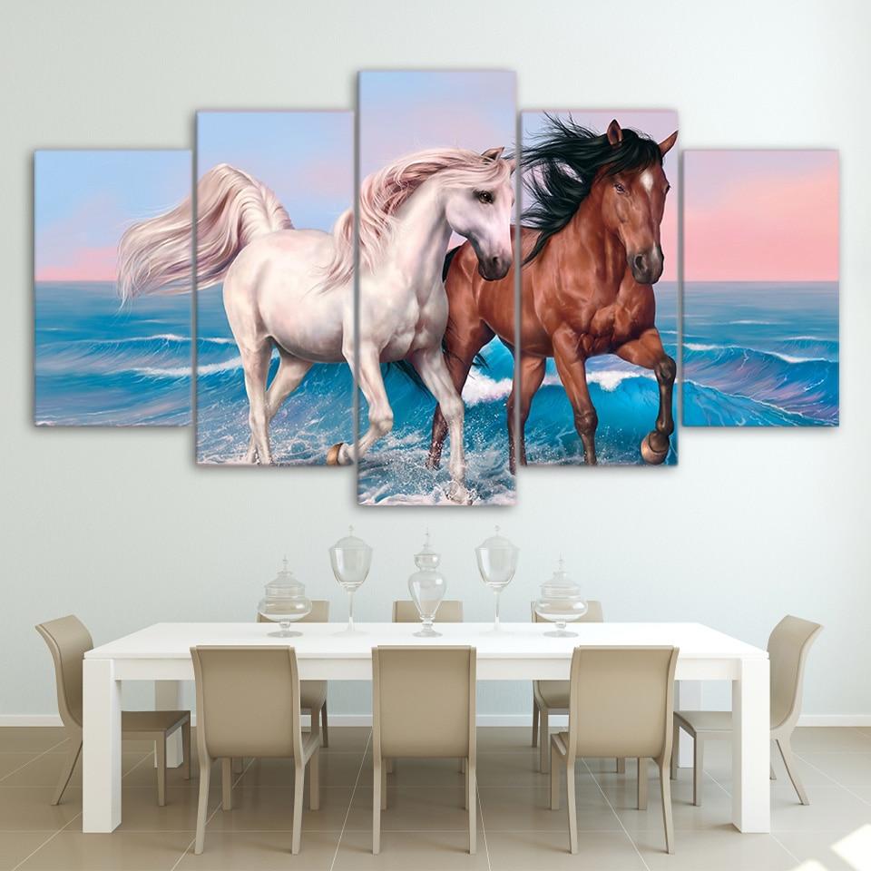 Running Horses Couple – Animal Canvas Wall Art