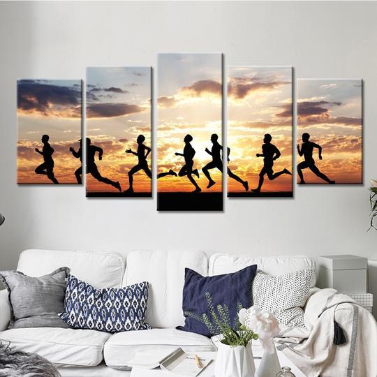 Running Jogging At Sunrise – Sport Canvas Wall Art