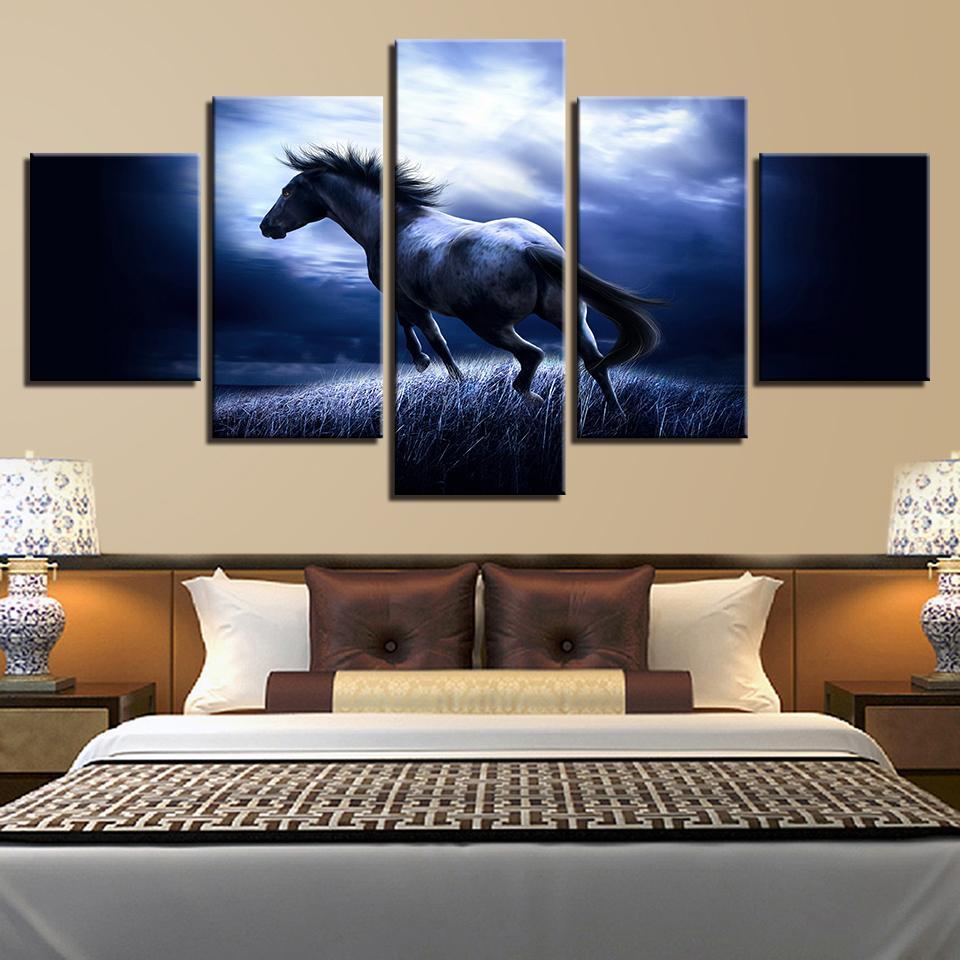 Running The Night Horse – Animal Canvas Wall Art